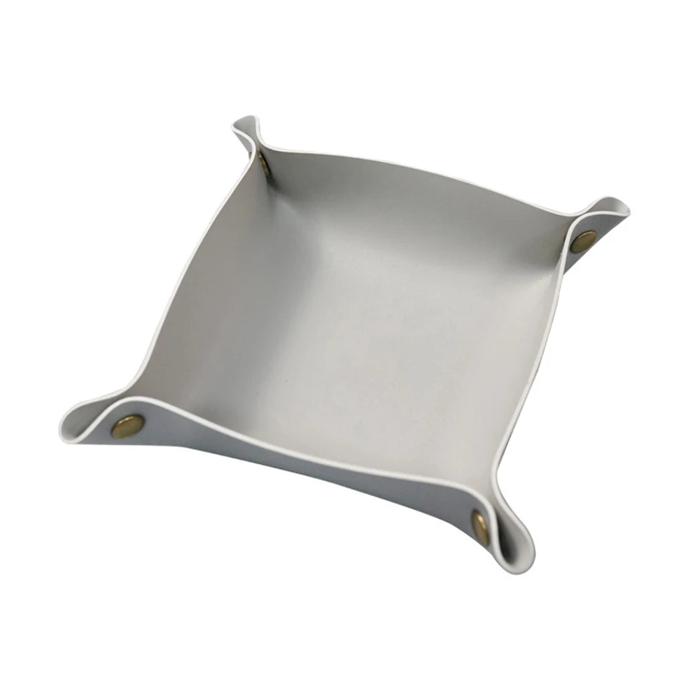 plateau pliable en cuir pour rangement divers et décoration - vue 13 sur 13