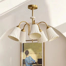 Lustre de style français rétro en céramique blanche