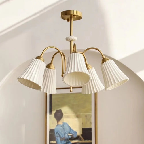 lustre rétro français en céramique et cuivre style américain design
