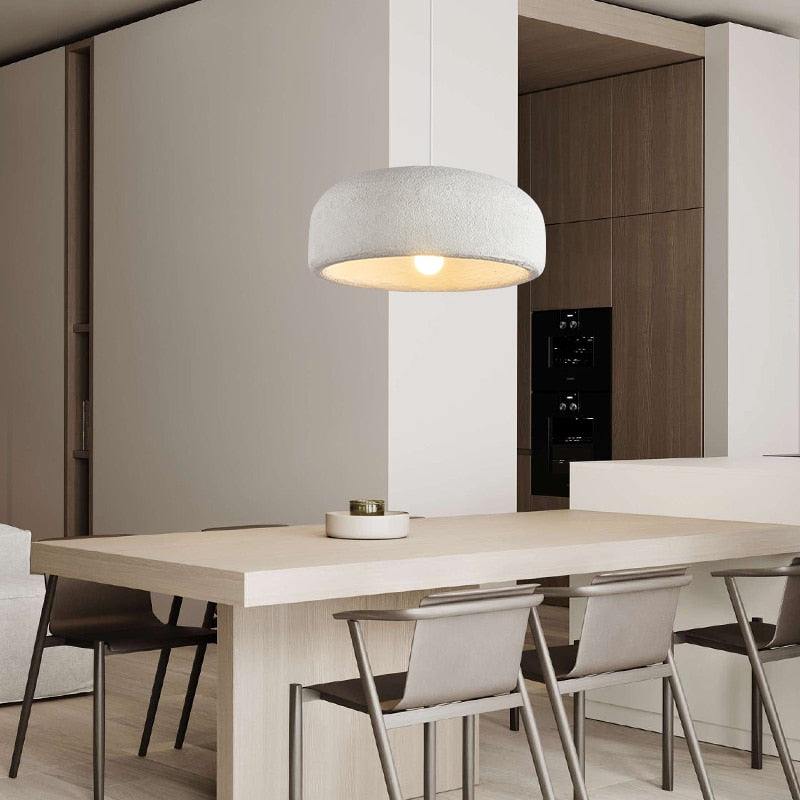 Suspension design avec abat-jour arrondi blanc Mango