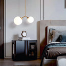 lustre moderne simple sandyha avec 2 boules led