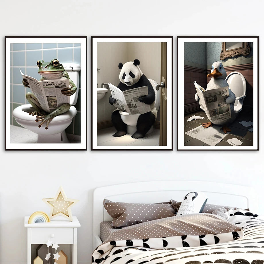décoration murale humoristique avec animaux en toile - vue 4 sur 7