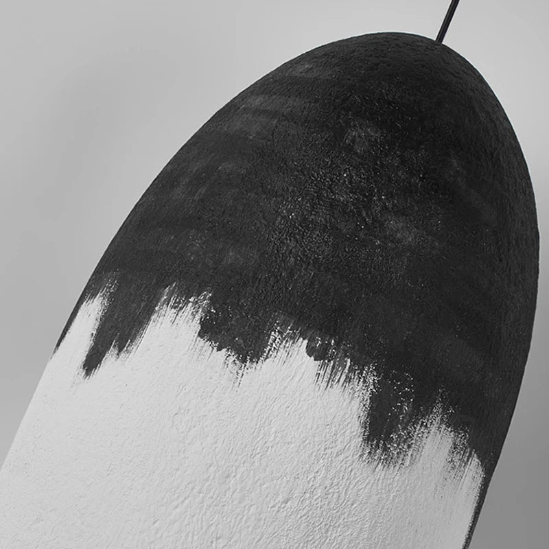 suspension moderne Wabi Sabi noir et blanc LED lampe créative Restaurant café Droplight chambre européenne - vue 7 sur 6