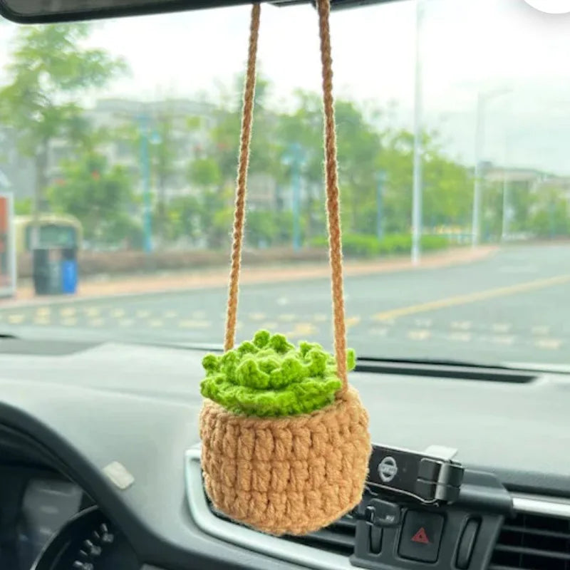 crochet suspendu créatif pour décoration de voiture plante en pot - vue 29 sur 34