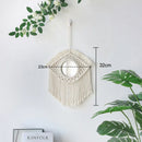 miroir rond en macramé style bohème pour décoration murale