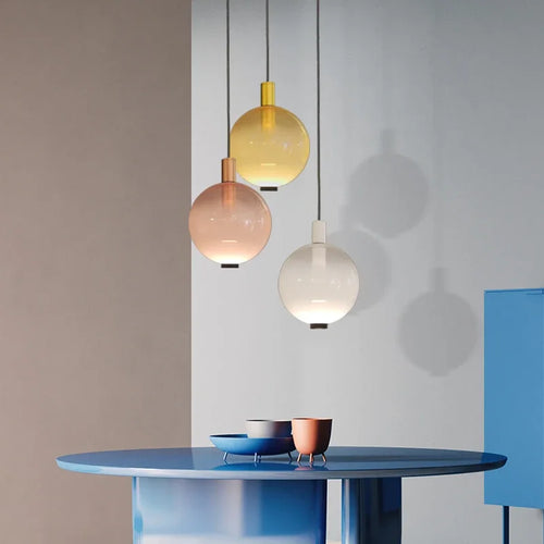Italy Stained Glass Ball Pendant Lights for Living Room Decoration Kitchen Led Hanging Lamp Bedroom Bar Suspension Luminaire - vue 5 sur 10