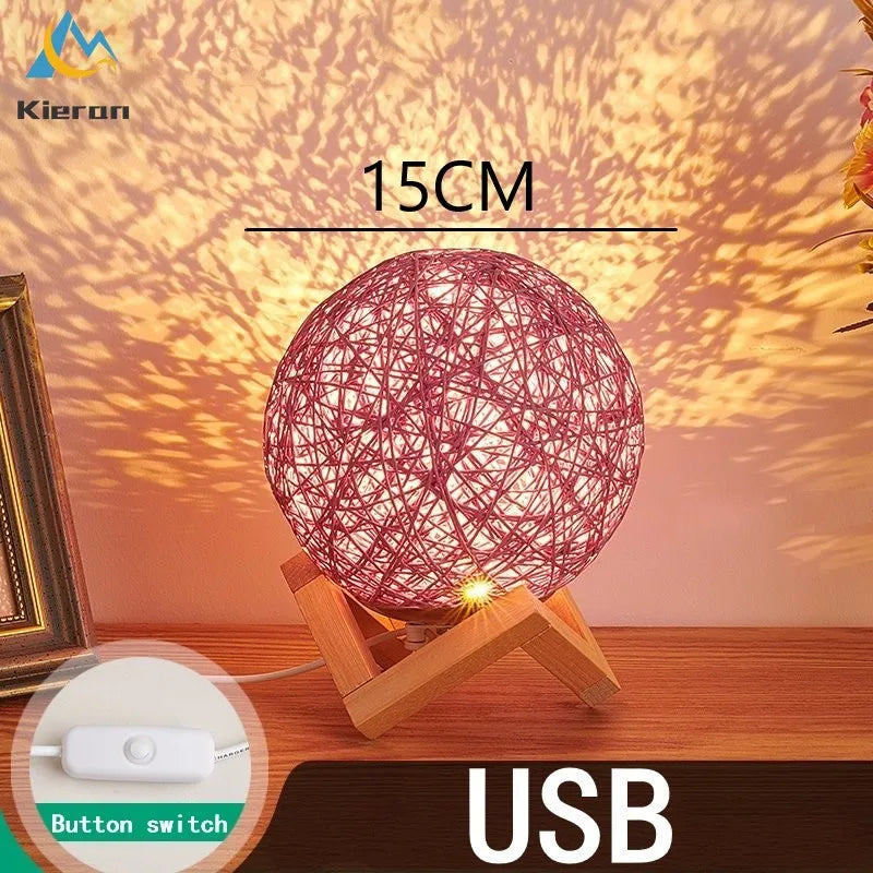 Lampe bois massif LED boule - vue 6 sur 11