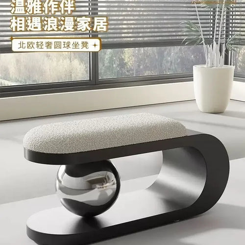 Nordic Light Luxury Home Furnishings, Shoe Changing Doors, Living Room Sofa, Bar shoe Stool,Creative Low Stool,Simple shoe Stool - vue 8 sur 7