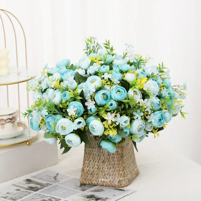 bouquet de roses artificielles en soie pour décoration élégante - vue 5 sur 10