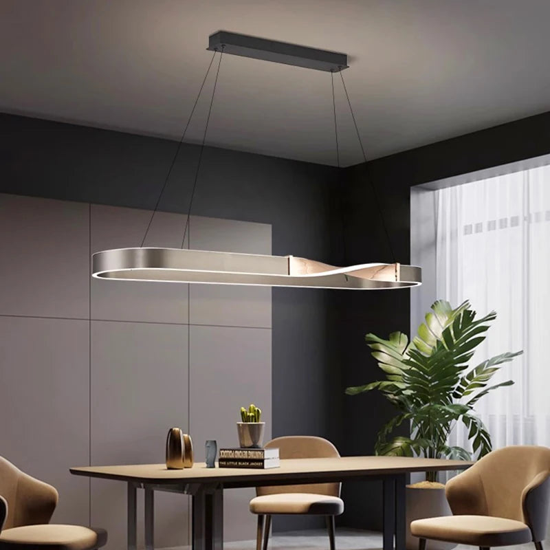 lustre led décoratif moderne suspension plafonnier éclairage intérieur - vue 4 sur 6