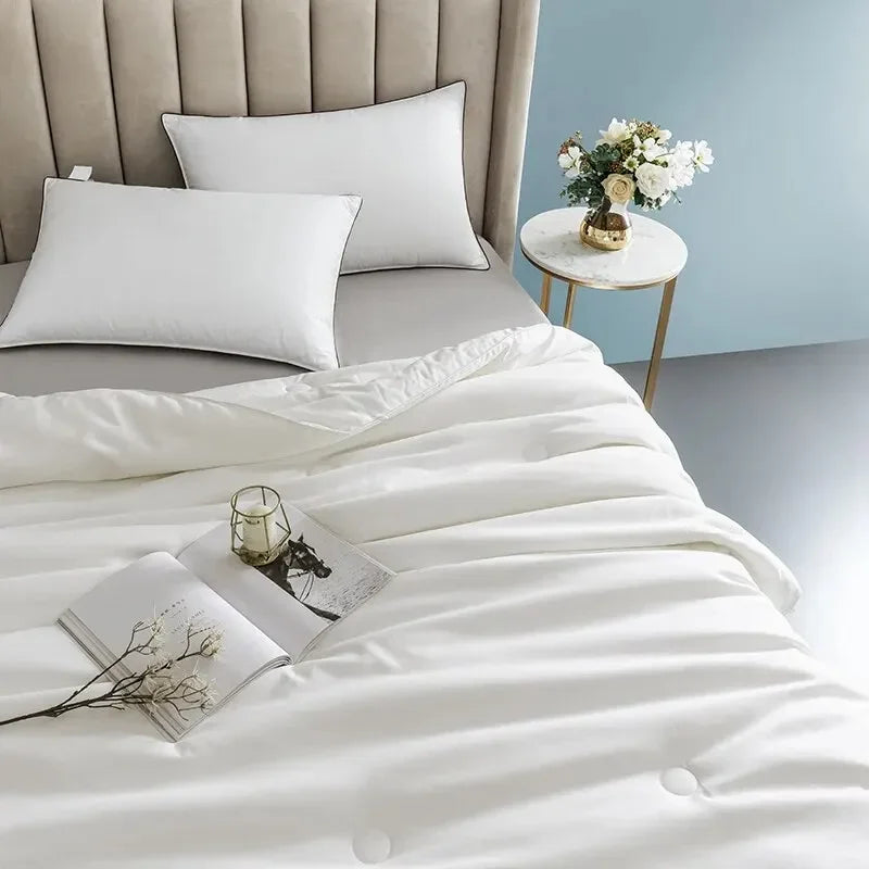 100% Mulberry Silk Air Conditioner Quilt Weighing about 3 Pounds, 200 * 230cm White Покрывало Стеганое - vue 3 sur 5