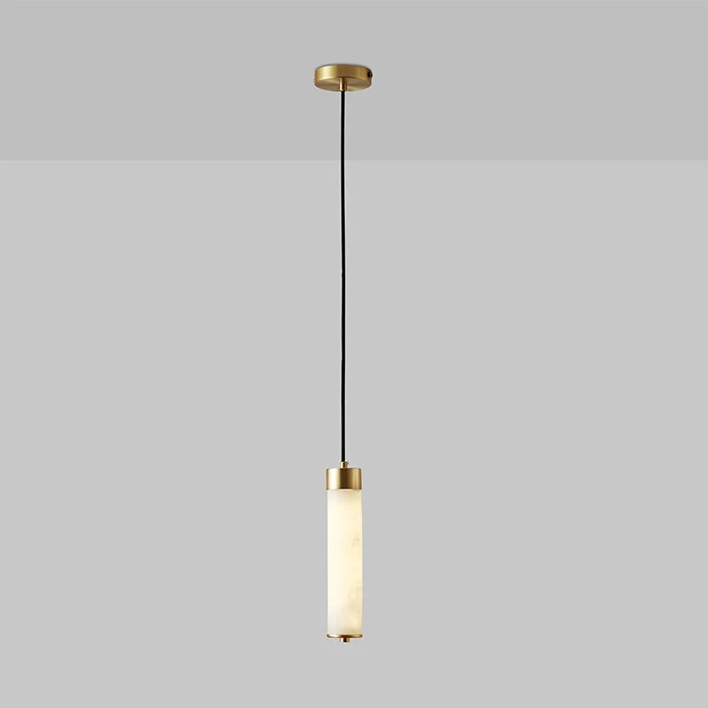 suspension LED en marbre et laiton avec cordon réglable - vue 6 sur 10