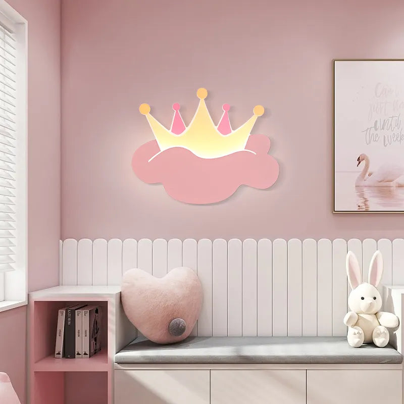 Applique murale couronne rose avec télécommande - vue 2 sur 9