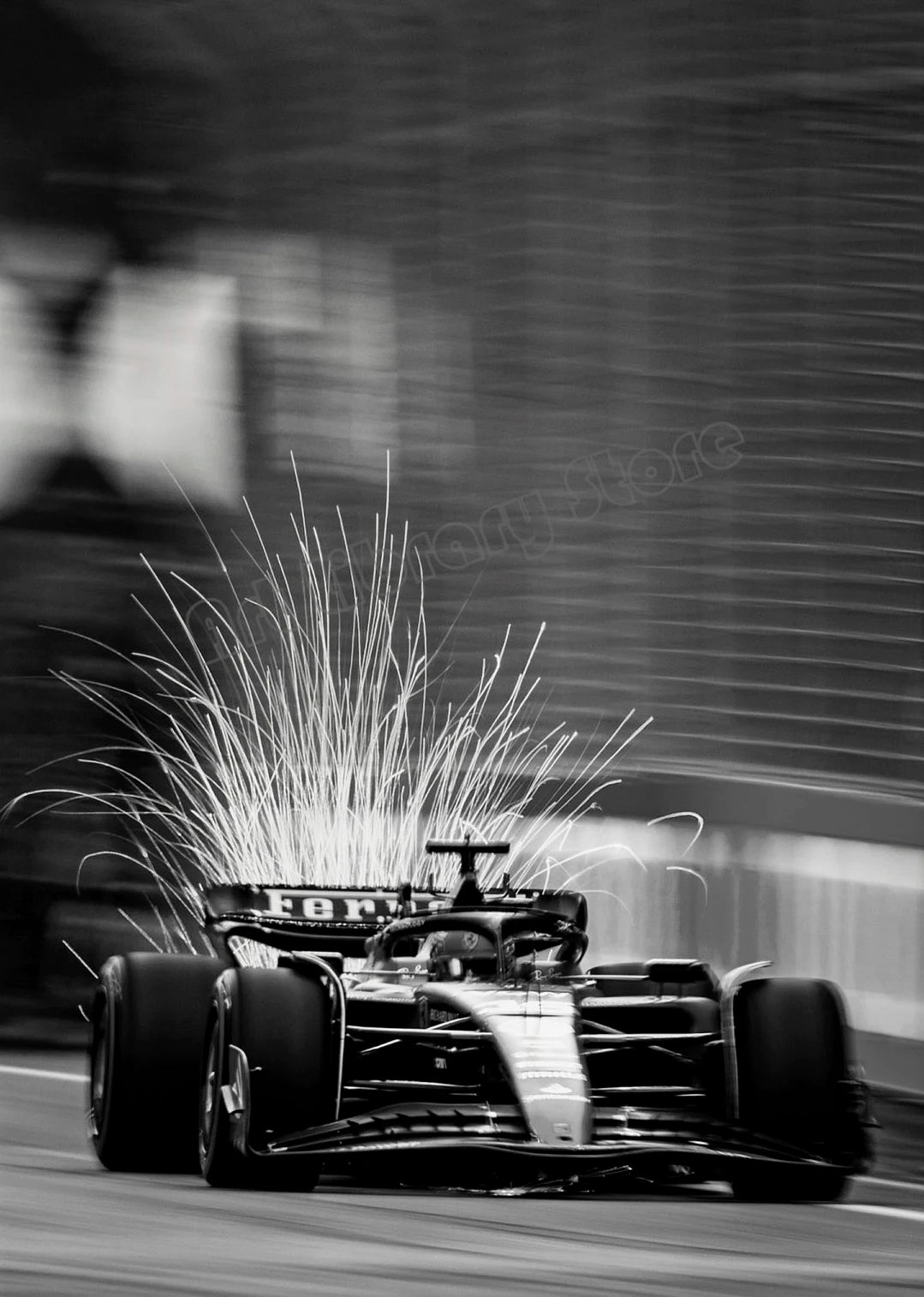 affiche vintage de course de f1 en noir et blanc peinture sur toile