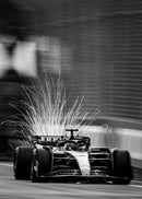 affiche vintage de course de f1 en noir et blanc peinture sur toile