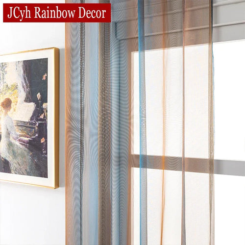 Voilage en tulle brodé moderne pour salon chambre - vue 5 sur 9