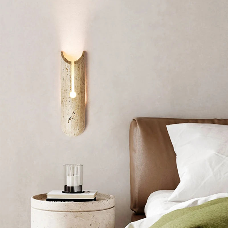 Créativité moderne Simple pierre naturelle design atmosphère applique maison petit couloir frais chambre chevet lumières décoratives - vue 3 sur 6