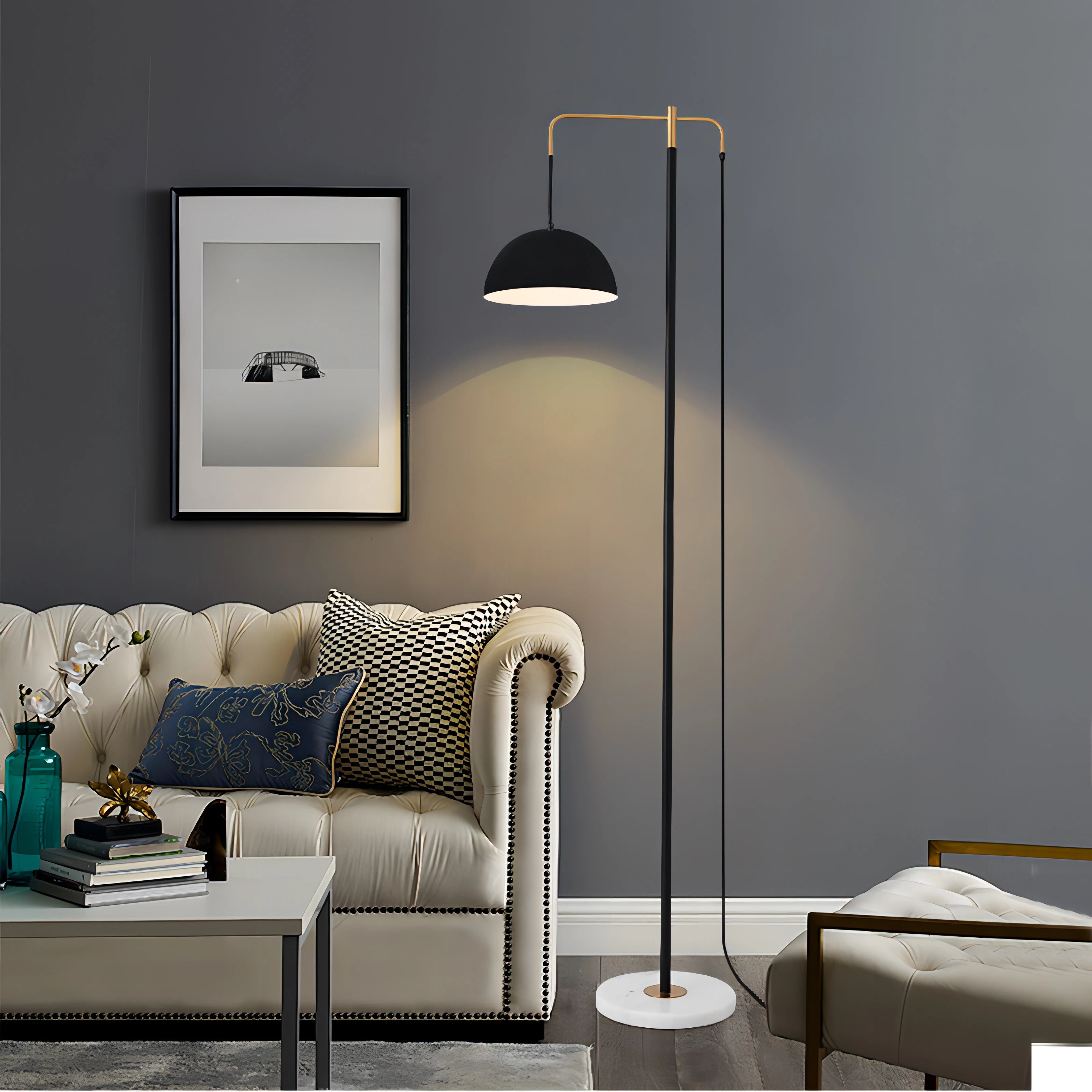 Lampadaire LED design loft avec fil apparent - vue 4 sur 8