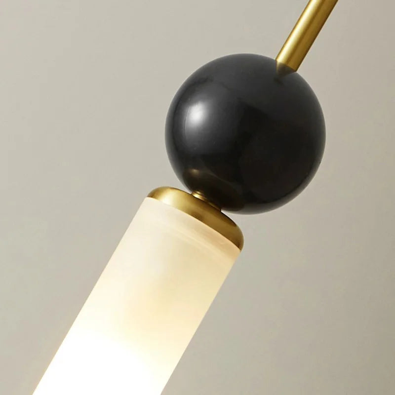 Suspension design en marbre naturel et cuivre cordon réglable