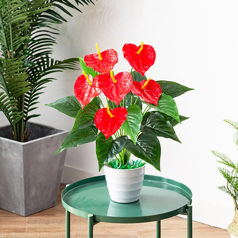 plantes artificielles monstera palmier anthurium décoration intérieure extérieure - vue 4 sur 9