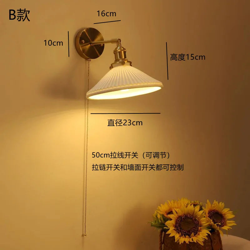 applique murale led antique avec interrupteur à tirette - vue 7 sur 10