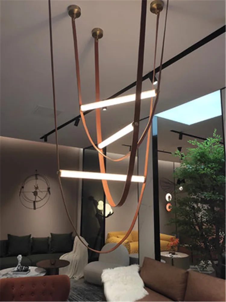 suspension tube de verre led créative minimaliste postmoderne - vue 4 sur 14