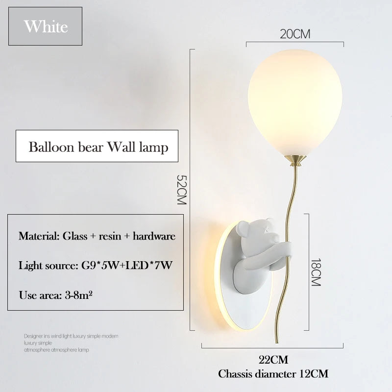 applique murale ours doré en verre lampe LED décoration chambre enfant - vue 11 sur 16