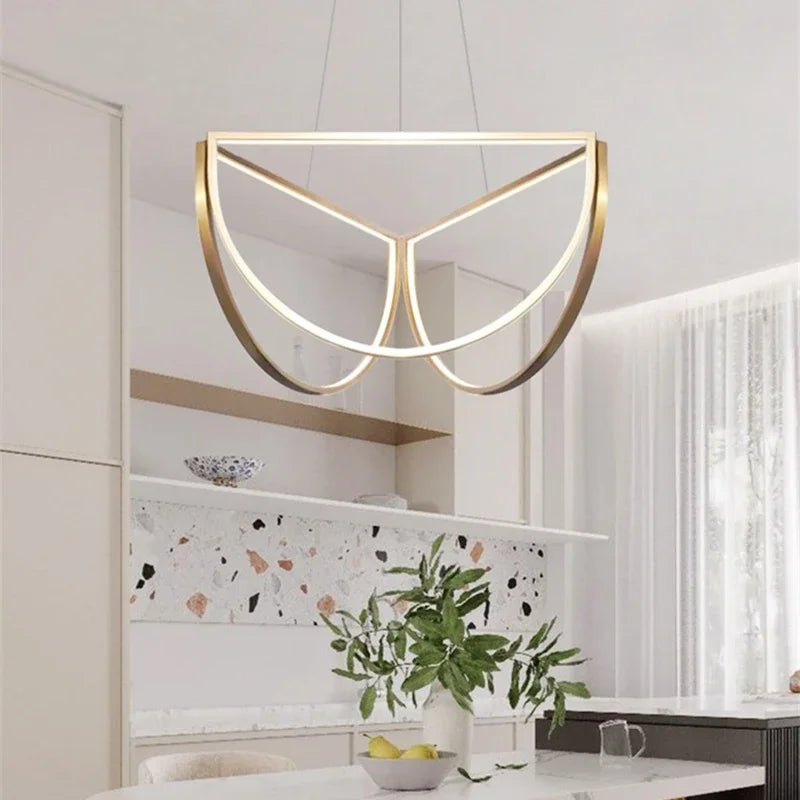 lustre nordique en acier inoxydable pour intérieur moderne - vue 4 sur 8