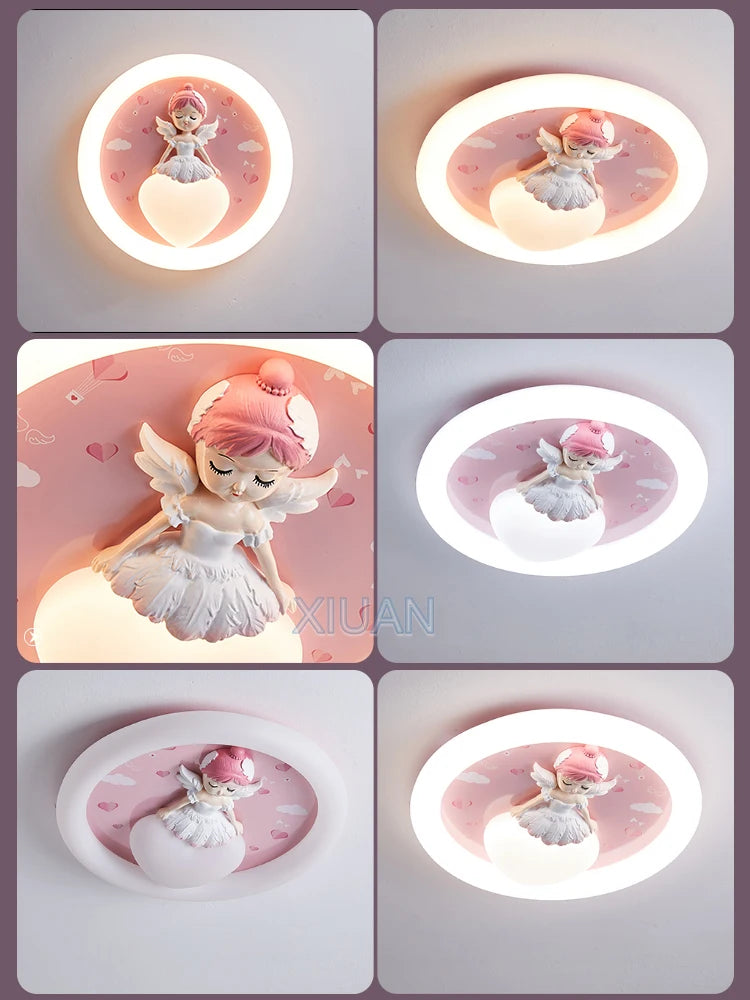 Full Spectrum Children's Room Ceiling Lamp Cartoon Resin Princess Ceiling Light Kids Baby Room Bedroom Nursery School Decor 220V - vue 5 sur 8