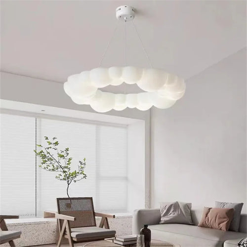 plafonnier led moderne design nordique en forme de nuage - vue 6 sur 8