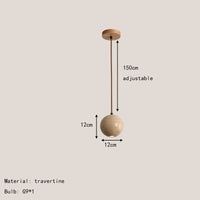 lampe suspendue décorative en bois et pierre naturelle pour restaurant ou café