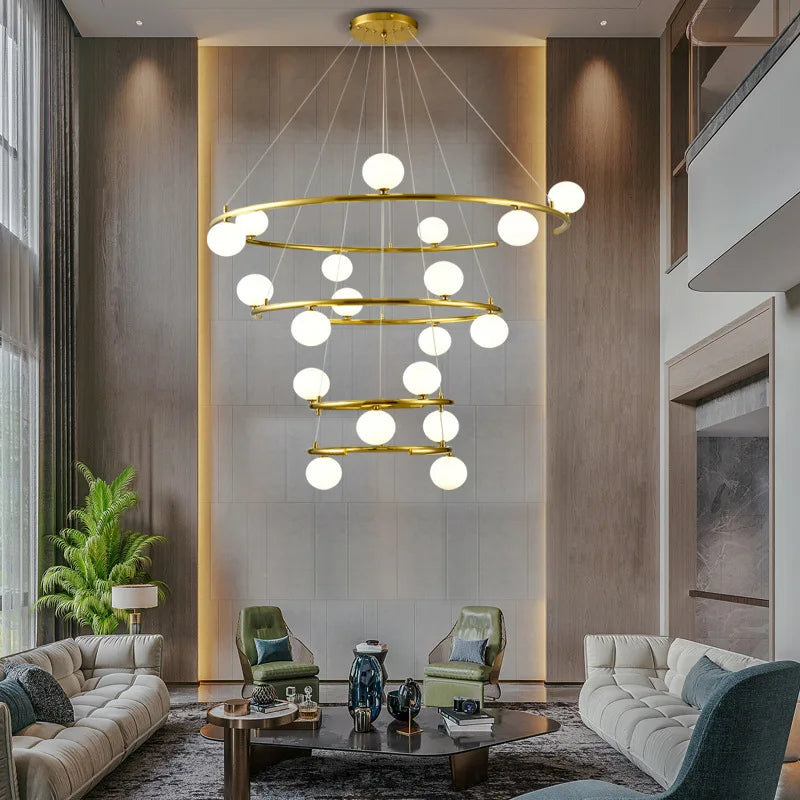 lustre créatif en fer et verre tendance pour décoration intérieure - vue 3 sur 16