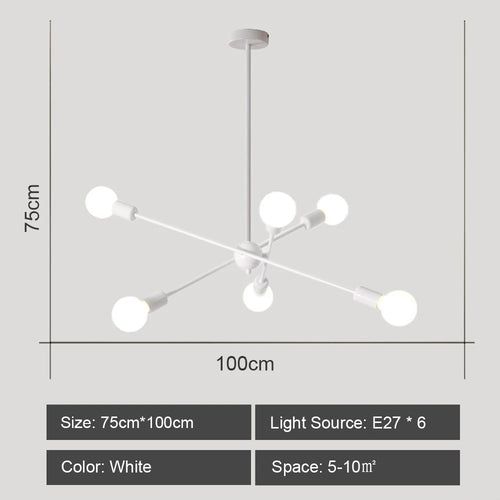 lustre moderne nordique sputnik avec éclairage led intérieur - vue 9 sur 16