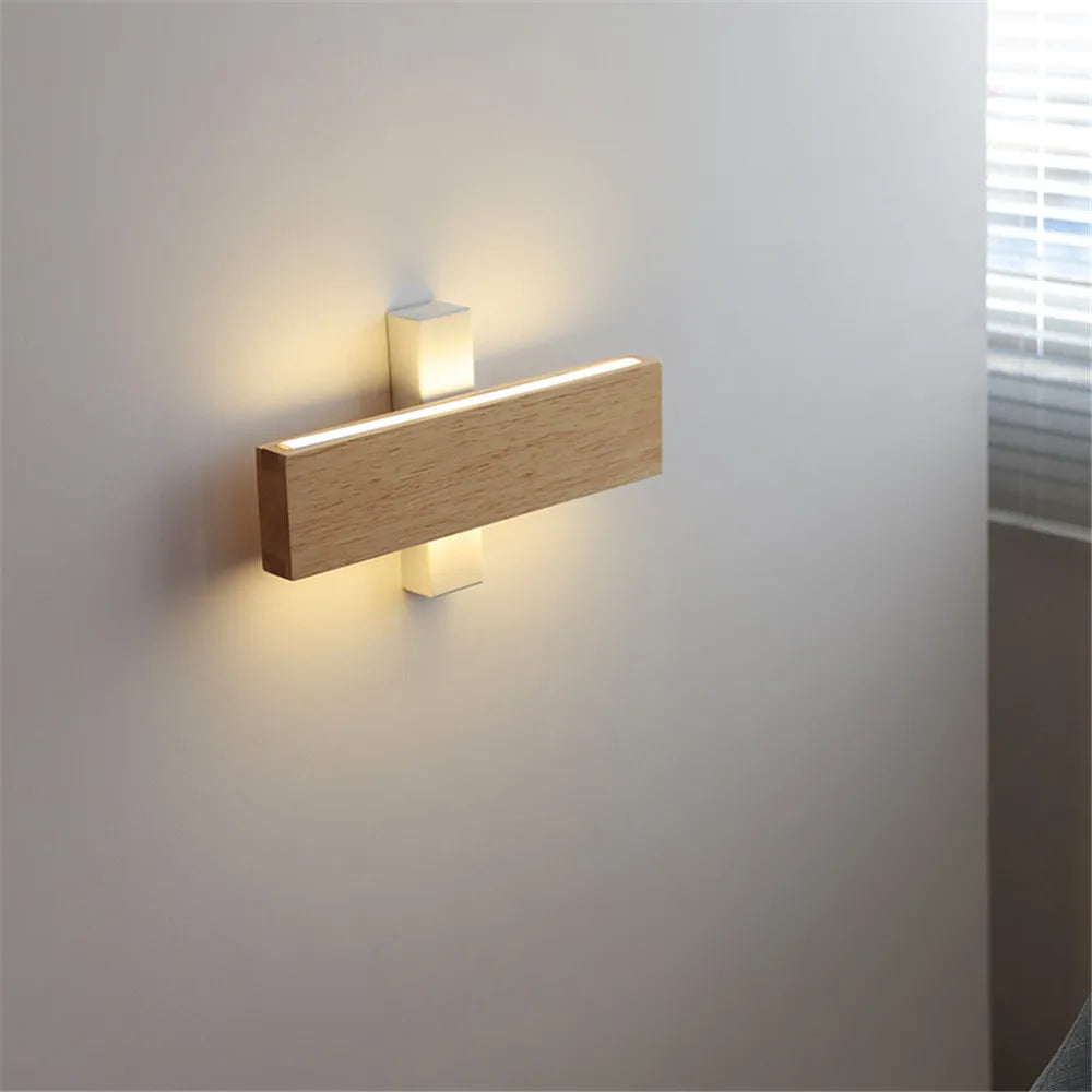 applique murale led en bois design moderne pour intérieur - vue 6 sur 9