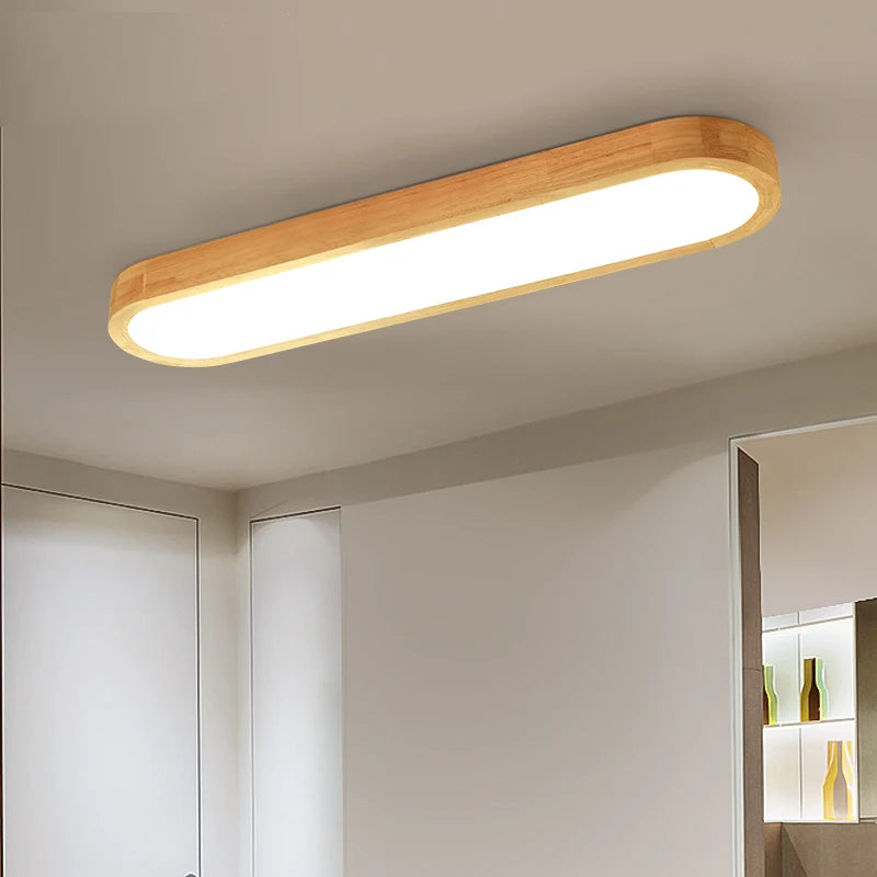 Lustre LED au Design nordique moderne en bois - vue 4 sur 13