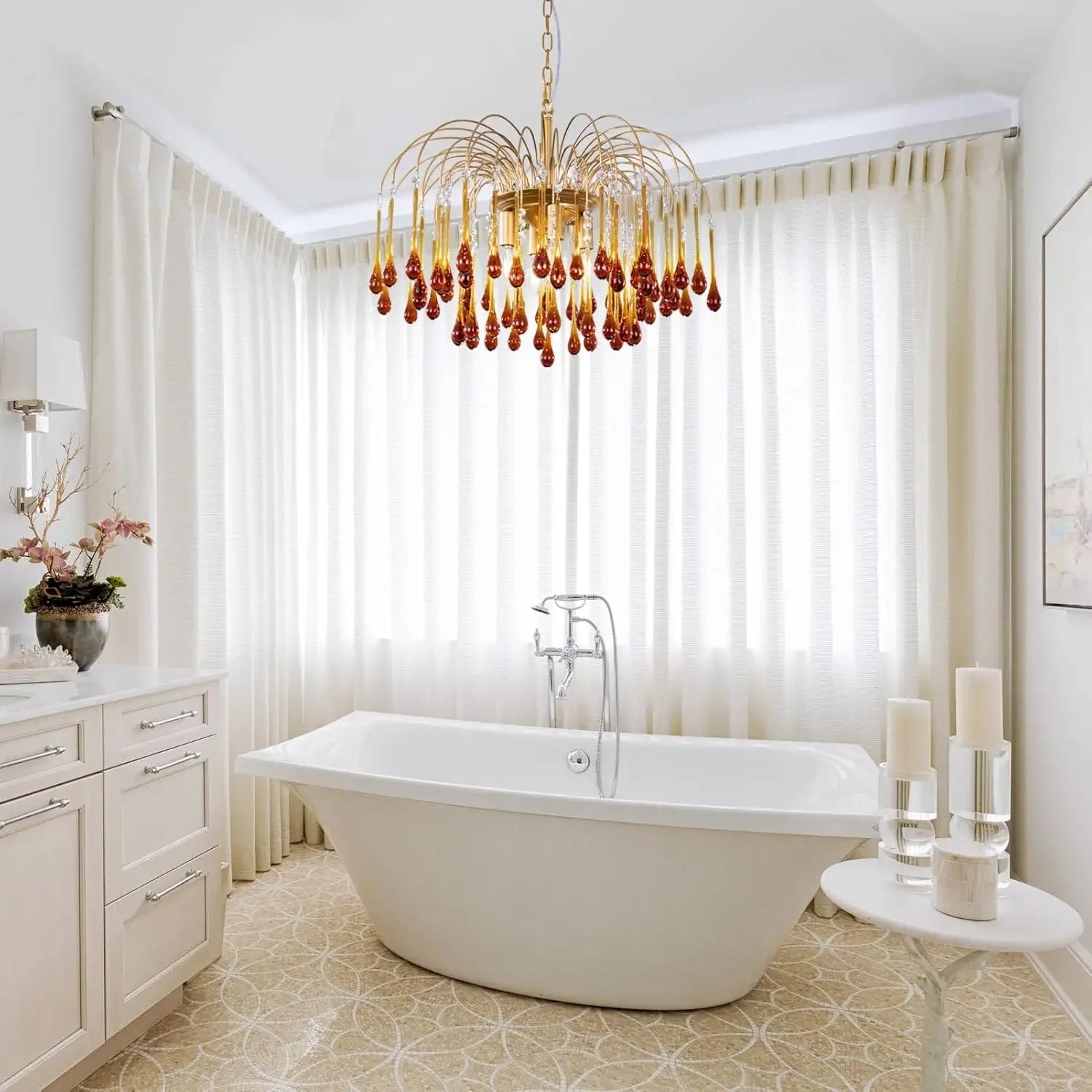 lustre en cristal rétro pour un intérieur romantique et élégant - vue 5 sur 11