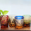 Verre whisky style edo kiriko motifs gravés artisanal