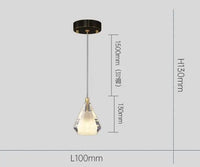 lustre en cristal diamant vintage en cuivre pour éclairage intérieur