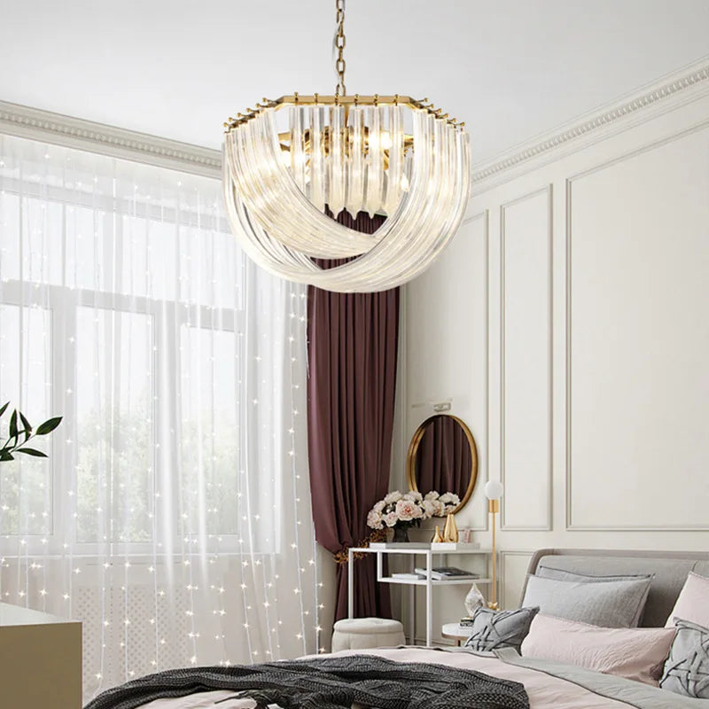 lustre led en verre design moderne pour restaurant ou hôtel - vue 4 sur 14