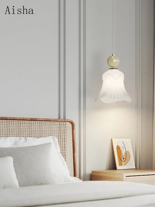 Minimalist romantic glass pendant light with eye protection decorative - vue 5 sur 10