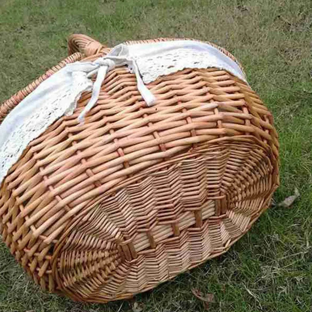panier en osier style campagnard pour pique-nique et rangement - vue 8 sur 7