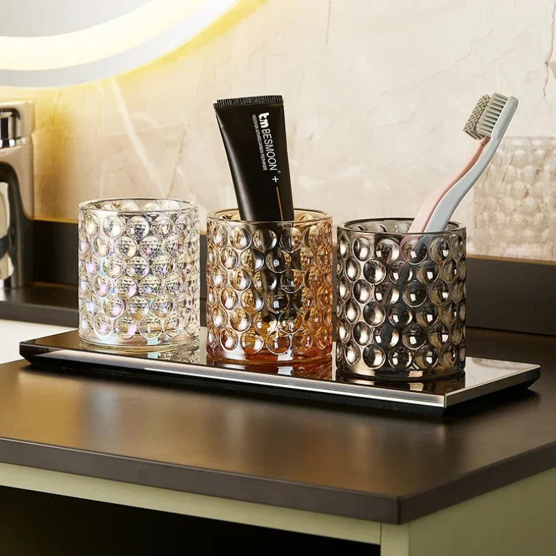 tasse en verre pour bain de bouche accessoires de salle de bain - vue 7 sur 13