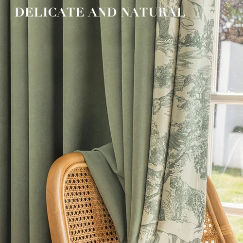 Rideau occultant motif floral moderne sur mesure salon - vue 5 sur 7