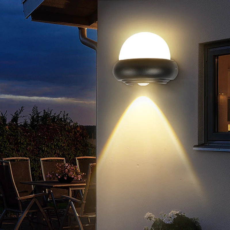 applique murale extérieure à led décoration lumineuse pour jardin et balcon - vue 6 sur 9