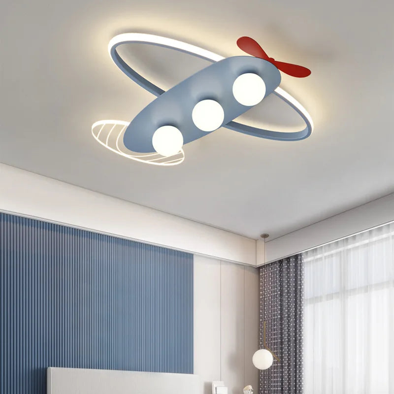 plafonnier lumineux avion moderne pour chambre d'enfants - vue 6 sur 10