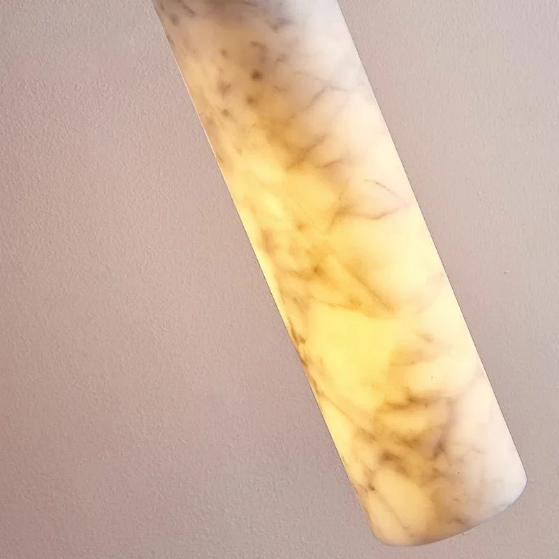 lustre wabi-sabi en marbre naturel pour hôtel design - vue 7 sur 10