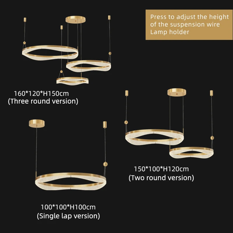 lustre moderne à led pour décoration intérieure élégante et contemporaine - vue 4 sur 16