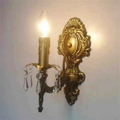 applique murale classique avec suspensions en cristal décoratifs - vue 3 sur 7