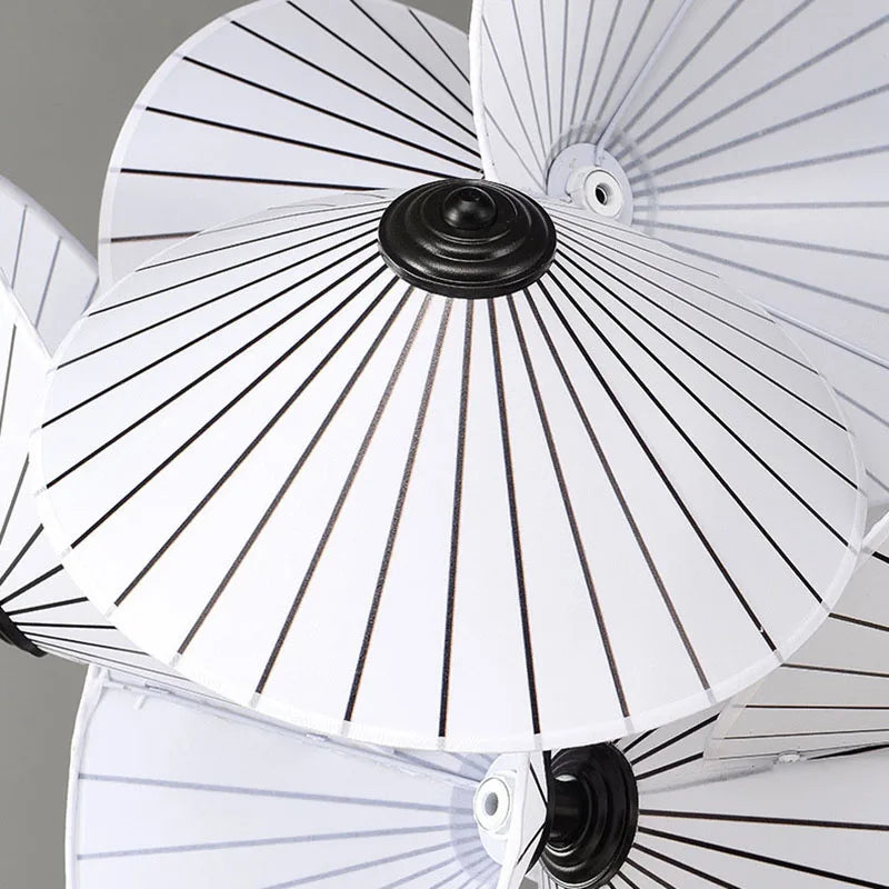 lustre en tissu design éclairage maison déco fil réglable - vue 6 sur 7