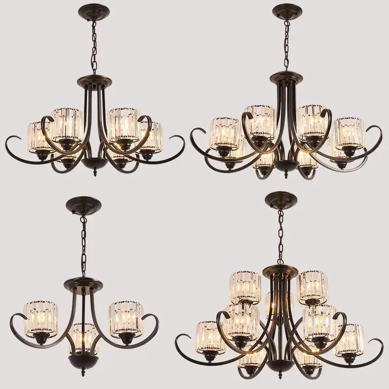 lustre cristal rétro suspension modernes pour décoration intérieure
